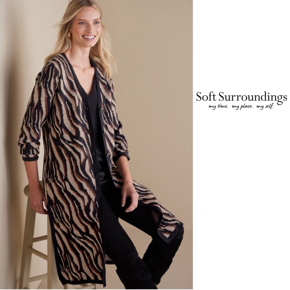 NEW Soft Surroundings Veronica Jacquard Neural Animal